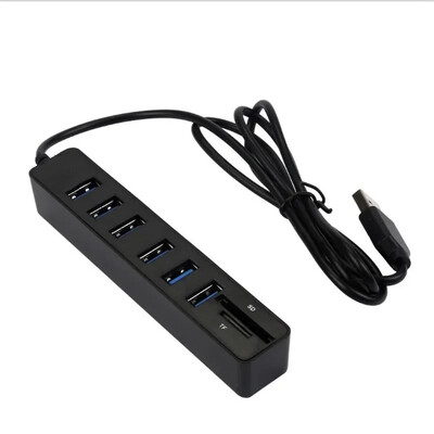 3/6 порта USB хъб 2.0 Мулти USB 2.0 хъб USB сплитер Високоскоростна поддръжка TF SD четец на карти Всичко в едно за PC Компютърни аксесоари