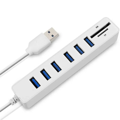 3/6 порта USB хъб 2.0 Мулти USB 2.0 хъб USB сплитер Високоскоростна поддръжка TF SD четец на карти Всичко в едно за PC Компютърни аксесоари