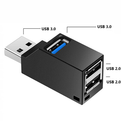 USB HUB Stander 3.0 Adapter Extender Mini Splitter 3 pordiga sülearvuti sülearvutile Macboki mobiiltelefoni kiire U kettalugeja Xiaomi jaoks