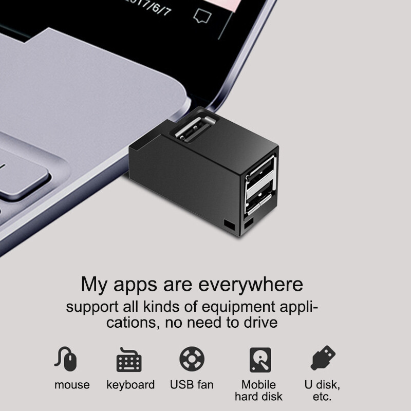 USB HUB Stander 3.0 Adapter Extender Mini Splitter 3 porti personālajam datoram klēpjdatoram Macbok Mobile Phone High Speed U diska lasītājs priekš Xiaomi