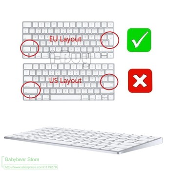 Για Apple Magic Bluetooth Wireless Keyboard Protector Νέο Magic Keyboard Skin Cover European EU Διάταξη πληκτρολογίου Δέρμα σιλικόνης