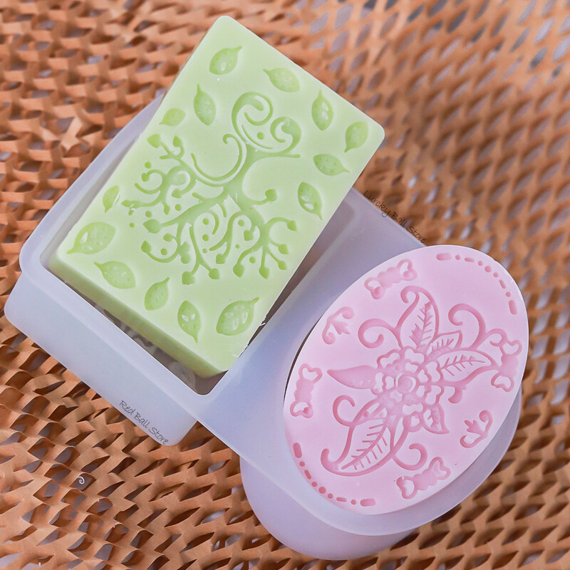 2 vrste 3D ručno rađenih cvjetnih sapuna Silikonski kalupi DIY okrugli/ovalni/kvadratni pribor za izradu svijeća Alati za pečenje kolača Uređenje doma