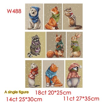 Χαριτωμένο πουλόβερ κινουμένων σχεδίων Animal Series Rabbit Cross Stitch Kit 18ct 14ct 11ct Κιτ Υλικού Κεντήματος στο χέρι