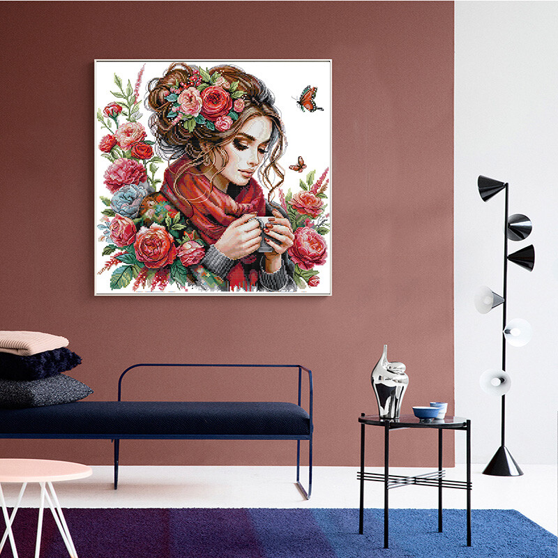 Joy Sunday Brojani križić Kompletan komplet DMC Konac za vezenje Uzorak figure 16CT 14CT 11CT Printed Fabric Home Decor