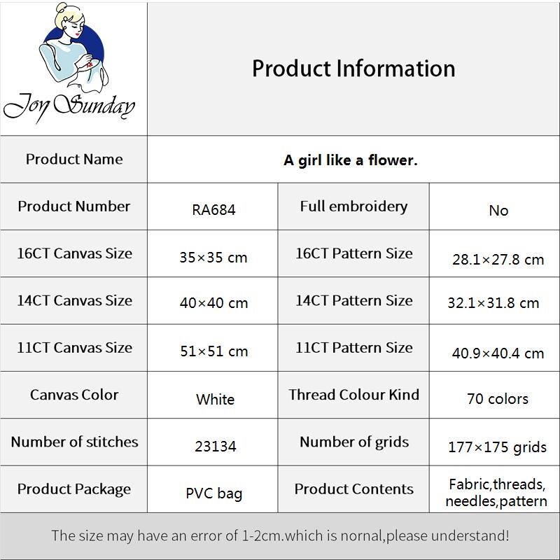Joy Sunday Brojani križić Kompletan komplet DMC Konac za vezenje Uzorak figure 16CT 14CT 11CT Printed Fabric Home Decor