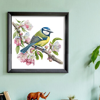 20*20cm 18CT Flower Birds Series Cross Stitch Print Kit Canvas Full Embroidery Κλωστή από οικολογικό βαμβάκι Διακόσμηση σπιτιού Ζωγραφική Κέντημα