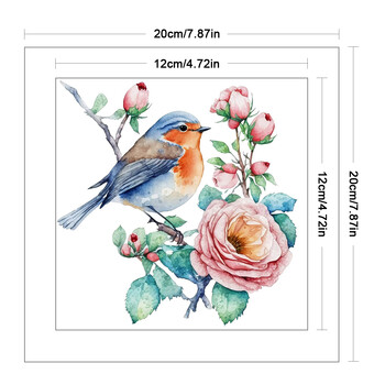 20*20cm 18CT Flower Birds Series Cross Stitch Print Kit Canvas Full Embroidery Κλωστή από οικολογικό βαμβάκι Διακόσμηση σπιτιού Ζωγραφική Κέντημα