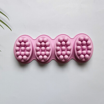 1db 3D szilikon szappanforma masszírozó formázó forma masszázsterápiához szappankészítő eszköz, ovális gyógyfürdő szappanforma kézműves kiegészítők