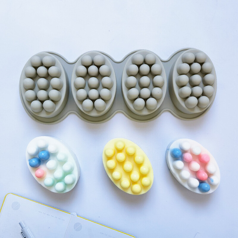 1db 3D szilikon szappanforma masszírozó formázó forma masszázsterápiához szappankészítő eszköz, ovális gyógyfürdő szappanforma kézműves kiegészítők