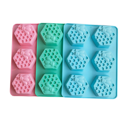 Szilikon hatszögletű méhszappan forma kézzel készített barkács agyagviasz lapokhoz, könnyen kioldható tapadásmentes gipsz kézműves gyertyakészítő forma