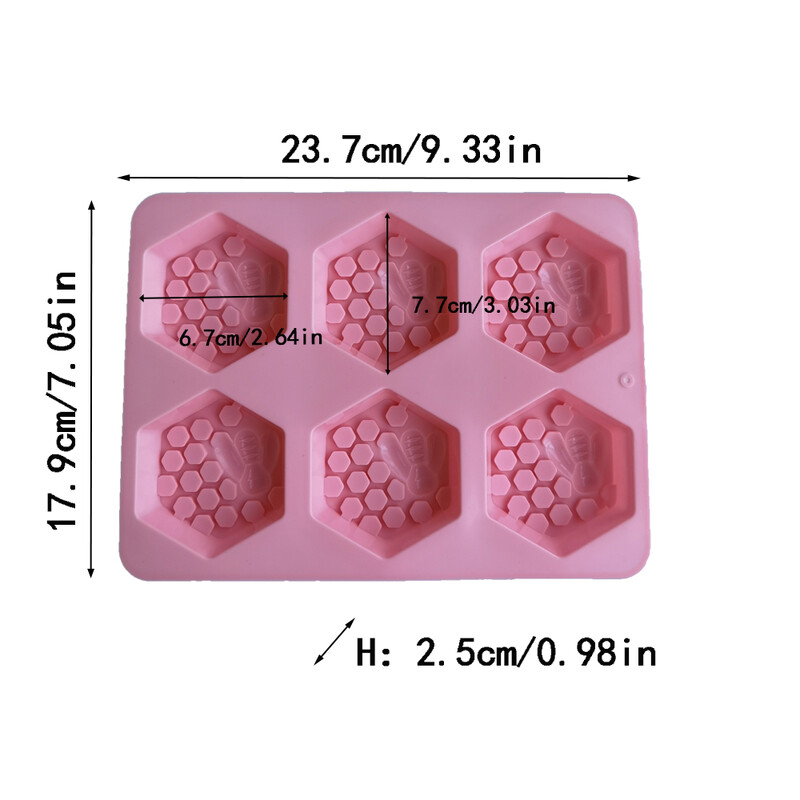 Szilikon hatszögletű méhszappan forma kézzel készített barkács agyagviasz lapokhoz, könnyen kioldható tapadásmentes gipsz kézműves gyertyakészítő forma