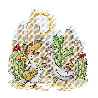 Džiaugsmo sekmadienio kryžminio dygsnio rinkinys, ančių mylėtojo kelionė, 14CT atspausdintas siuvinėjimo kryželiu rinkinys, rankdarbiai, pramogos namuose