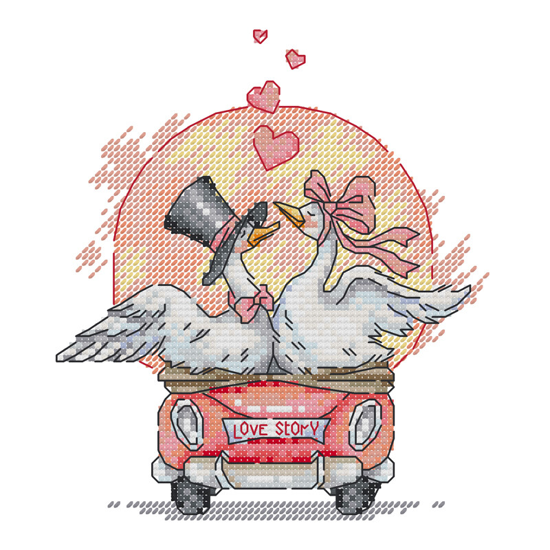 Džiaugsmo sekmadienio kryžminio dygsnio rinkinys, ančių mylėtojo kelionė, 14CT atspausdintas siuvinėjimo kryželiu rinkinys, rankdarbiai, pramogos namuose