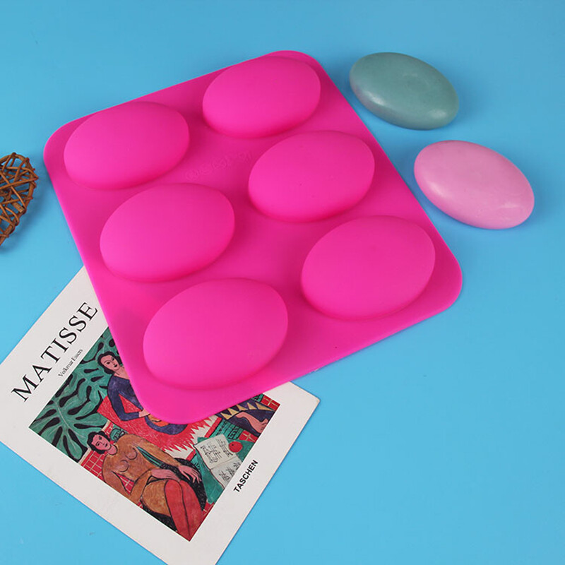 Silikonski kalup za pačje jaje Ovalni ručno rađeni silikonski kalup za sapun 6 Ravni kalup za kolače od fondanta za jaja Porozni kalup za izradu svijeća
