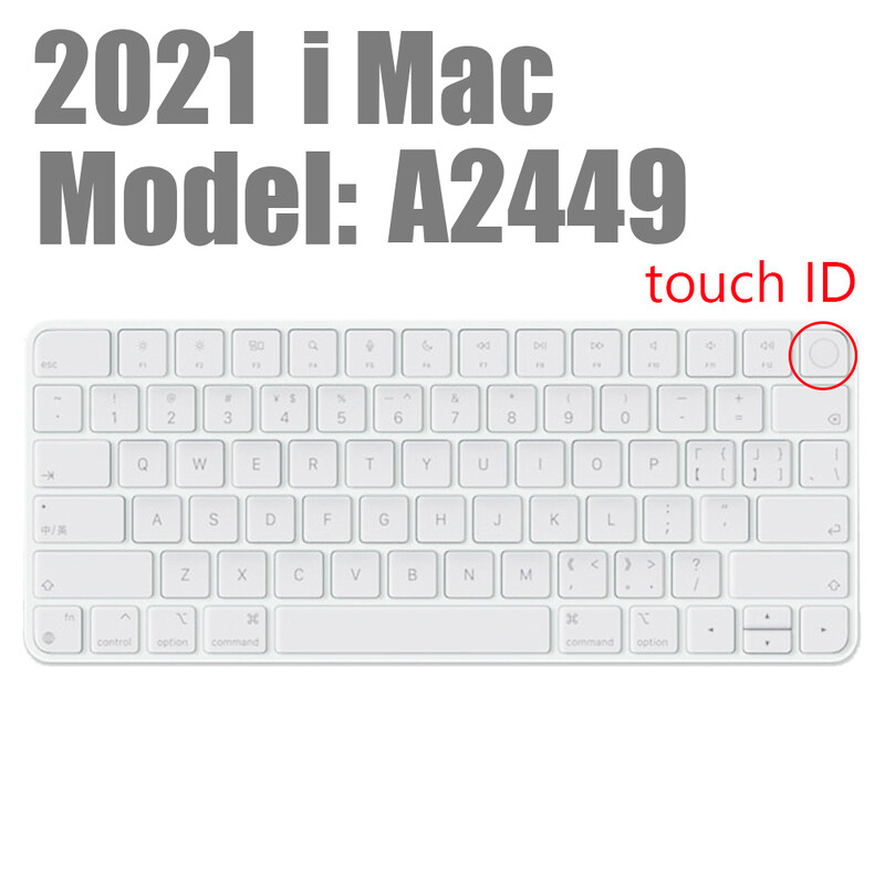 Apple iMAC klaviatuurikaanele (2021. aasta väljalase) A2449 Magic Keyboard Stickers Protector Silikoonist Bluetoothi klaviatuuriümbris USA tüüpi