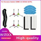 Glavna/bočna četka HEPA krpa za brisanje filtra za Ecovacs Deebot OZMO U2 DGN22 U2 Pro Robot usisivač Dodaci Zamjenski dijelovi