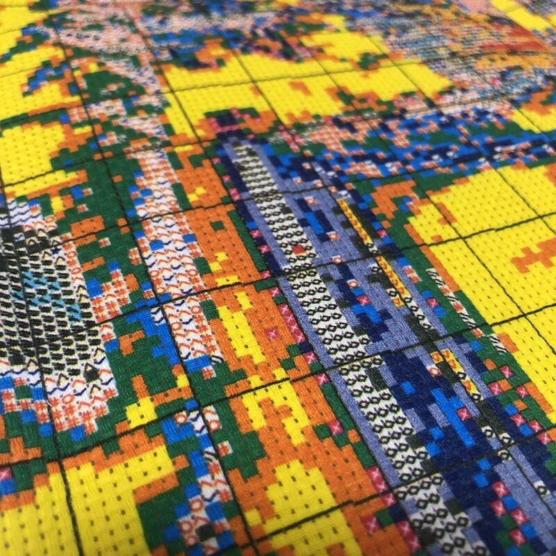 Kit pânză imprimată cu punct în cruce Magic Shadowy House 11CT14CT18CT Kit material pentru broderie chinezească realizată manual Halloween