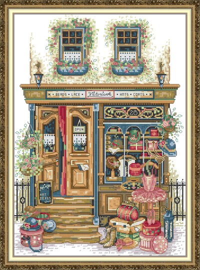 Joy Sunday-Pre-printed Cross Stitch Kit, DIY Easy Pattern, Aida 14, 11CT Stamped Fabric Ebroidery Set, Κατάστημα ρούχων