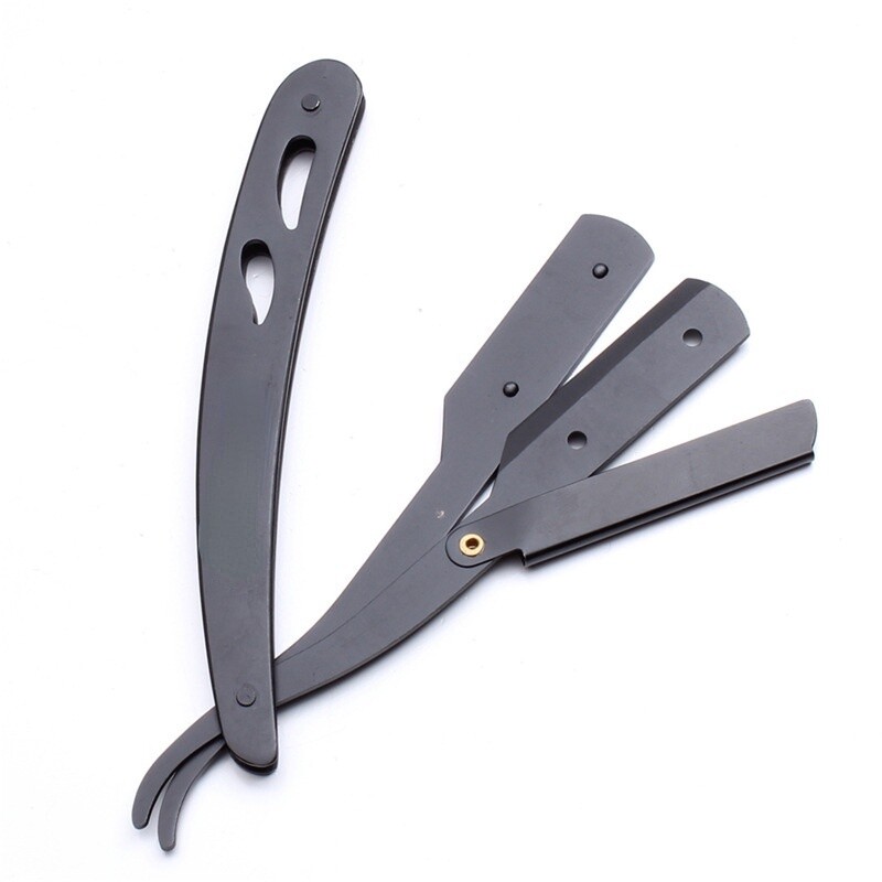 5 színű fodrász kézi borotvaborotva Férfi összecsukható szakállvágó Fodrász Cserélhető pengék Shavette vágó fodrászat