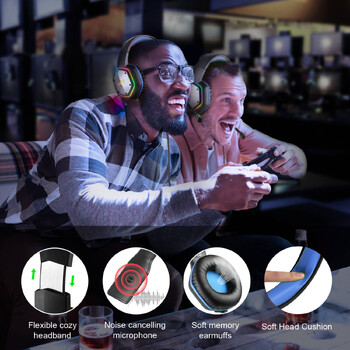 EKSA E1000 Gaming Headphones for PC/PS4/PS5 7.1 Surround RGB Gaming Headset Gamer USB Ενσύρματα ακουστικά με μικρόφωνο ακύρωσης θορύβου