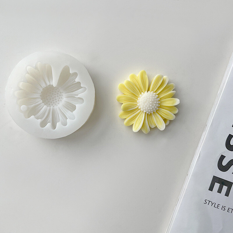 Daisy illatos gyertya szilikon forma napraforgó aromaterápiás szappan forma barkács virág kézzel készített gyanta gipsz forma otthoni sütőforma