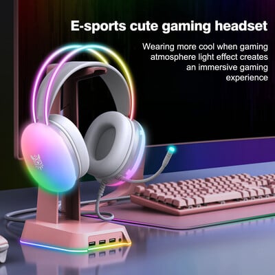 ONIKUMA 2024 új fejhallgató, teljes RGB PC-s játékfejhallgató RGB világítással GAMMER KOL-hoz
