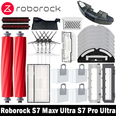 Pagrindinis šoninis šepetys Mop Hepa filtras dulkių maišelis Valomasis šepetys Roborock S7 Maxv Ultra S7 Pro Ultra Robot Vakuuminiai priedai