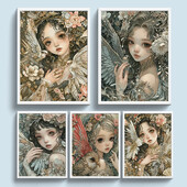 Otisnuta Cvjetna vila Komplet za šivanje križem 11CT Kompleti za vezenje Šivanje iglom i koncem Puno okruglo svrdlo Dijamantni vez Home Dec.