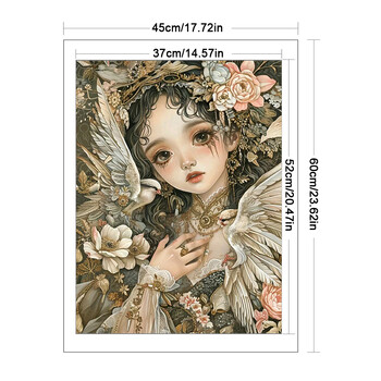 Τυπωμένο Flower Fairy Cross Stitch Kit 11CT Embroidery Kit Ράψιμο με βελόνες και κλωστές Ολόκληρο στρογγυλό τρυπάνι Diamond Embroidery Home Δεκ