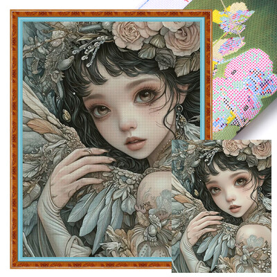 Otisnuta Cvjetna vila Komplet za šivanje križem 11CT Kompleti za vezenje Šivanje iglom i koncem Puno okruglo svrdlo Dijamantni vez Home Dec.