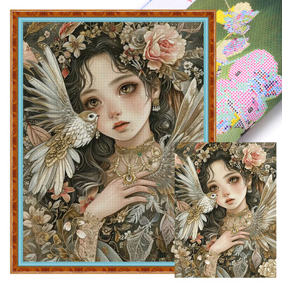 Otisnuta Cvjetna vila Komplet za šivanje križem 11CT Kompleti za vezenje Šivanje iglom i koncem Puno okruglo svrdlo Dijamantni vez Home Dec.