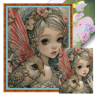 Otisnuta Cvjetna vila Komplet za šivanje križem 11CT Kompleti za vezenje Šivanje iglom i koncem Puno okruglo svrdlo Dijamantni vez Home Dec.