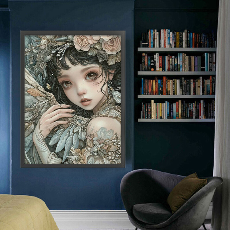 Otisnuta Cvjetna vila Komplet za šivanje križem 11CT Kompleti za vezenje Šivanje iglom i koncem Puno okruglo svrdlo Dijamantni vez Home Dec.