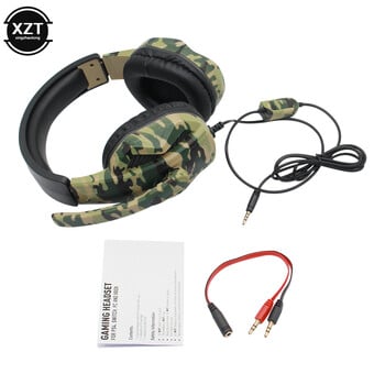 Camouflage Gaming Headset 3,5mm AUX Jack Wired Headphones Gamer Cool Game Headphone with Microphone for PS4 Xbox One PC Phone