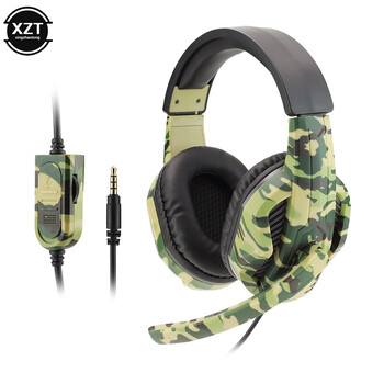 Camouflage Gaming Headset 3,5mm AUX Jack Wired Headphones Gamer Cool Game Headphone with Microphone for PS4 Xbox One PC Phone