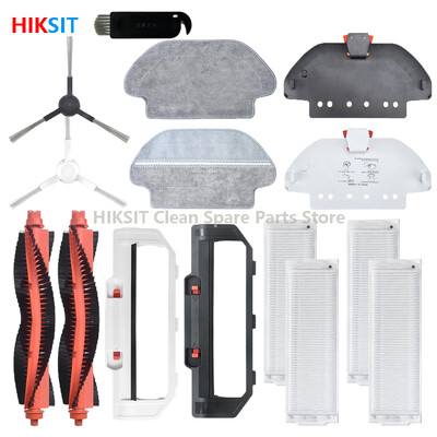 Rullīšu sānu birste Hepa filtra mopu auduma piederumi Xiaomi Mijia Mop Pro STYTJ02YM/VIOMI V2 PRO/V3 robotizētajam putekļu sūcējam