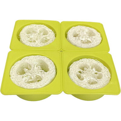 4 üreges kerek szilikon szappanforma természetes luffa szappankészítő készlet formája 4 db luffa szelet kivágást tartalmaz
