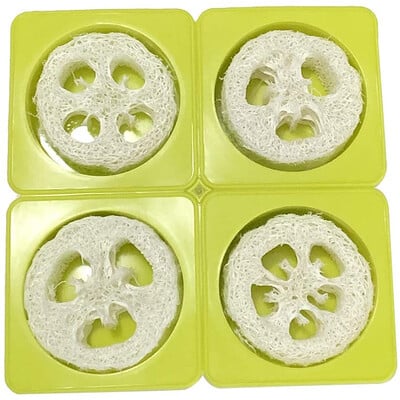 Okrugli silikonski kalup za sapun s 4 šupljine, komplet za izradu prirodnog sapuna od lufe, uključuje 4 komada izrezanih kriški od lufe