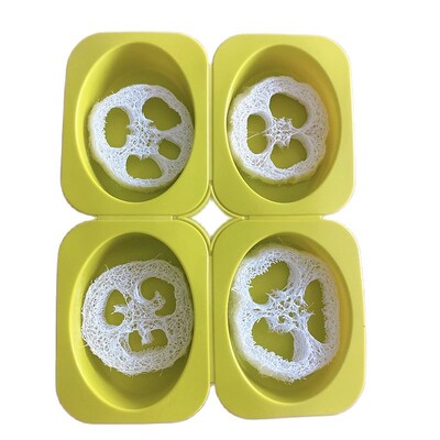 Okrugli silikonski kalup za sapun s 4 šupljine, komplet za izradu prirodnog sapuna od lufe, uključuje 4 komada izrezanih kriški od lufe