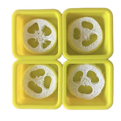 Okrugli silikonski kalup za sapun s 4 šupljine, komplet za izradu prirodnog sapuna od lufe, uključuje 4 komada izrezanih kriški od lufe