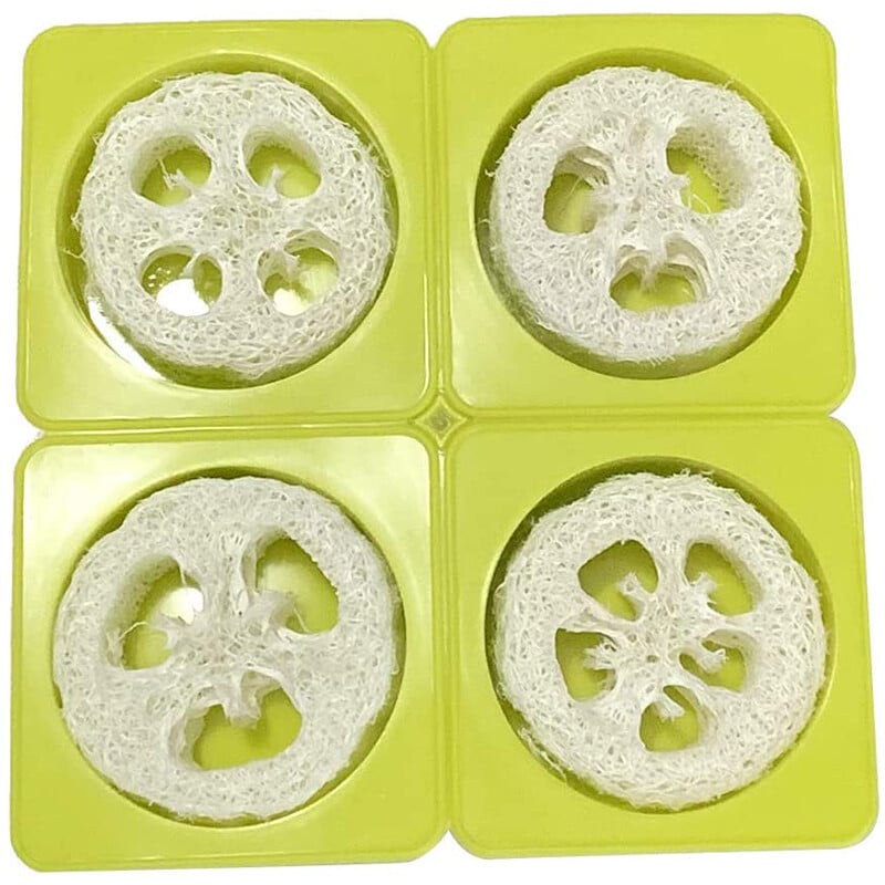 Okrugli silikonski kalup za sapun s 4 šupljine, komplet za izradu prirodnog sapuna od lufe, uključuje 4 komada izrezanih kriški od lufe