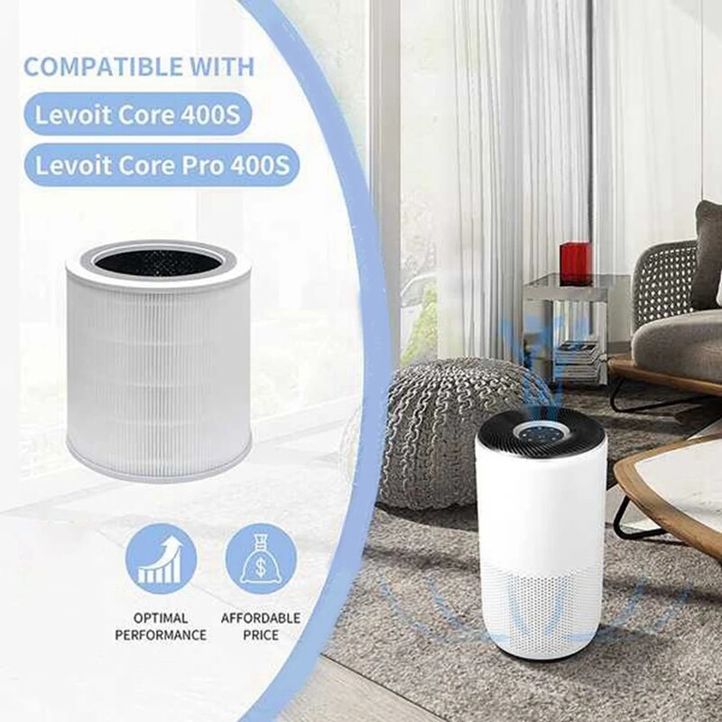 Резервен филтър за Levoit Air Purifier Core 400S Part Core 400S-RF H13 HEPA Filtration 5 Layers 3 in 1 Filter