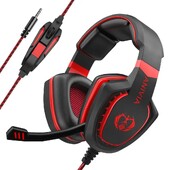 Căști cu fir Căști de gaming Căști supraauriculare cu izolație de zgomot cu mic. Control volum Bass Surround pentru PC PS4 PS5 XBOX