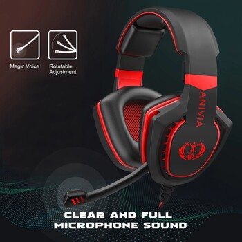 Ακουστικά ενσύρματα gaming Headset Noise Isolating Overear Headphone with Mic.Volume Control Bass Surround για PC PS4 PS5 XBOX