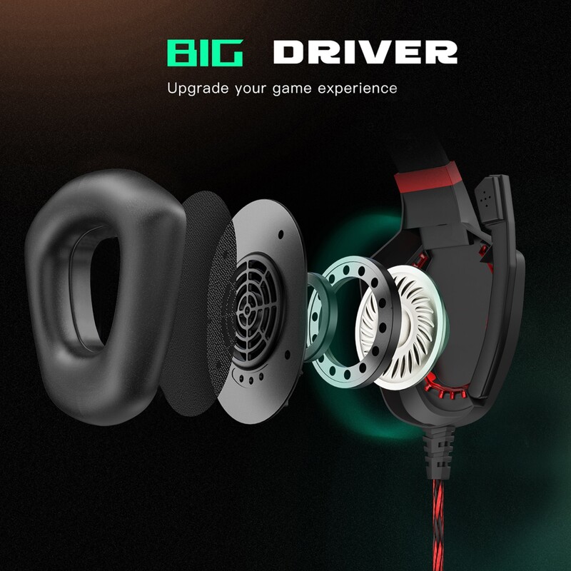 Căști cu fir Căști de gaming Căști supraauriculare cu izolație de zgomot cu mic. Control volum Bass Surround pentru PC PS4 PS5 XBOX