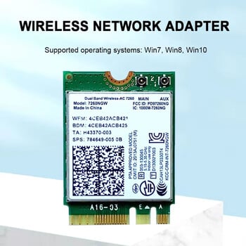 WiFi 5 AC7260 безжична карта Bluetooth 4.0 M.2 7260NGW 1200Mbps 802.11AC двойна лента 2.4G 5G Windows 10 11 за лаптоп PC