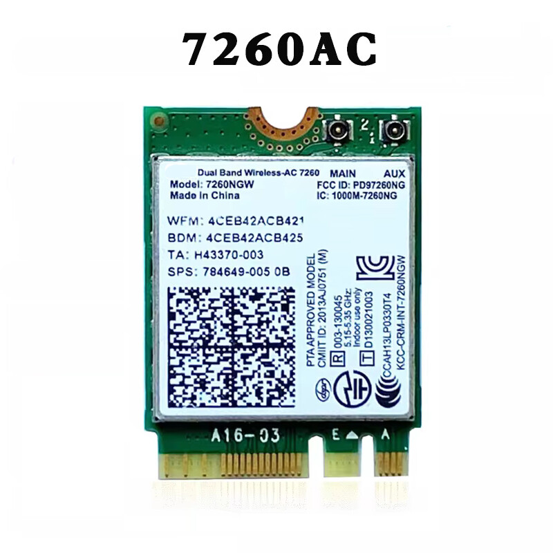 WiFi 5 AC7260 Κάρτα ασύρματης σύνδεσης Bluetooth 4.0 M.2 7260NGW 1200Mbps 802.11AC Dual Band 2.4G 5G Windows 10 11 Για φορητό υπολογιστή