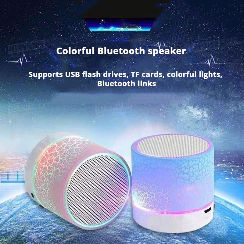 Noul mini audio portabil pentru mașină A9 Dazzling Crack LED difuzor subwoofer fără fir Bluetooth Card TF