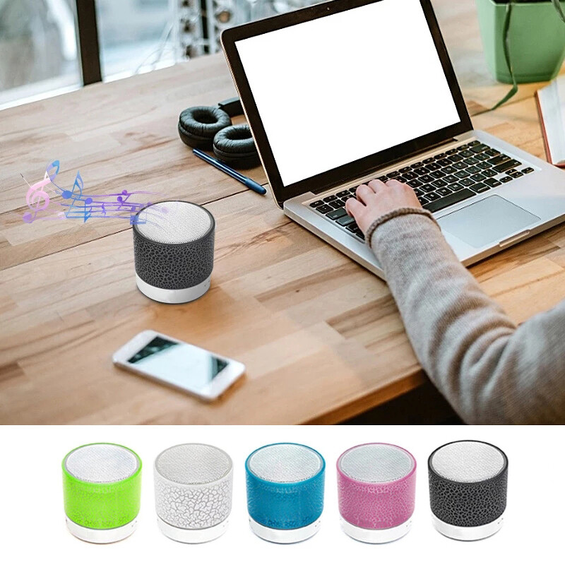 Noul mini audio portabil pentru mașină A9 Dazzling Crack LED difuzor subwoofer fără fir Bluetooth Card TF