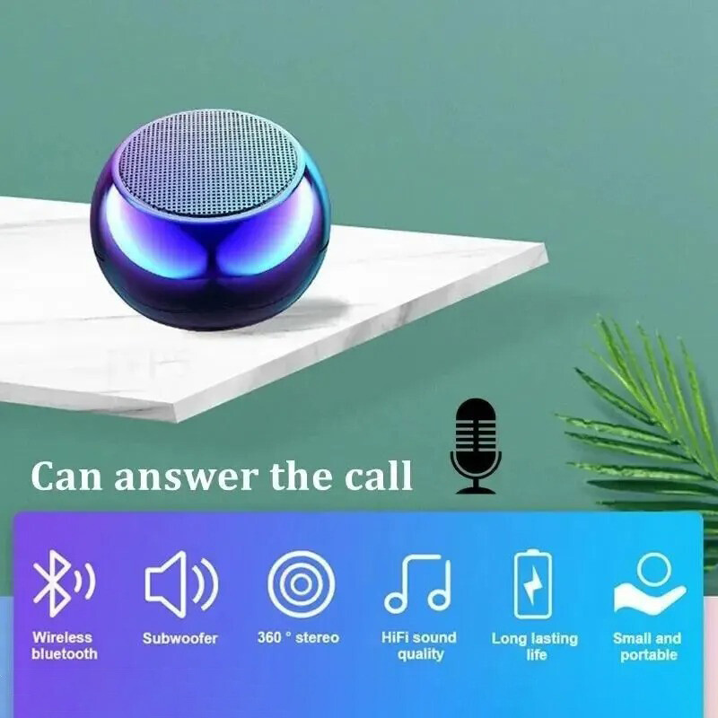 Mazs tērauda lielgabala metāla lieljaudas zemfrekvences skaļrunis āra mini Bluetooth skaļrunis M3 zibspuldzes bezvadu Bluetooth pārnēsājams skaļrunis